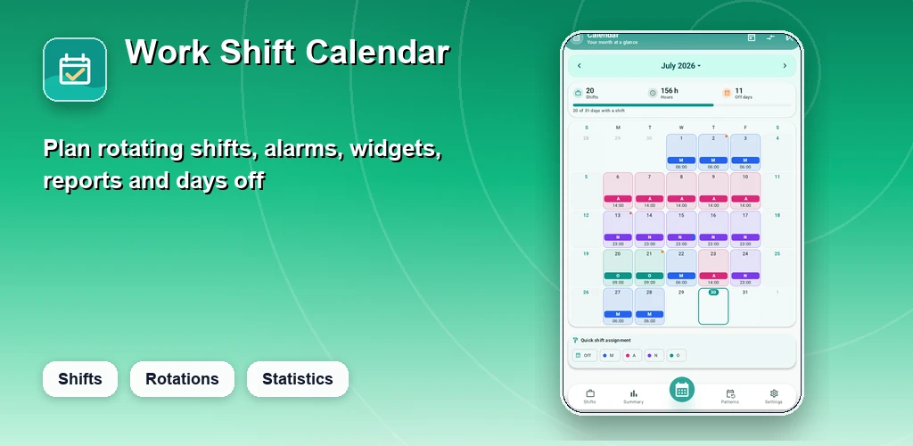 Shift Work Calendar preview