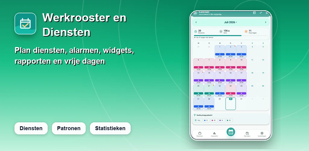 Ploegenrooster Kalender preview