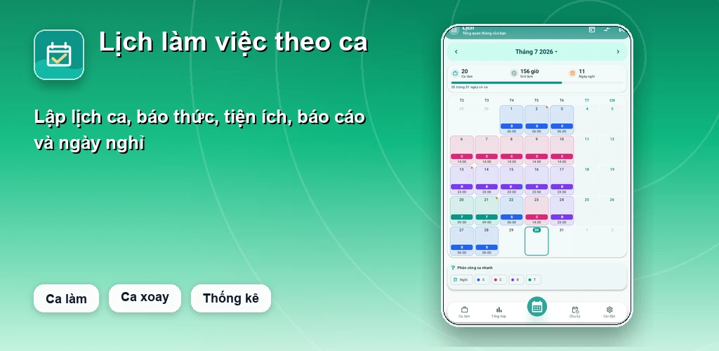 Lịch Làm Theo Ca preview