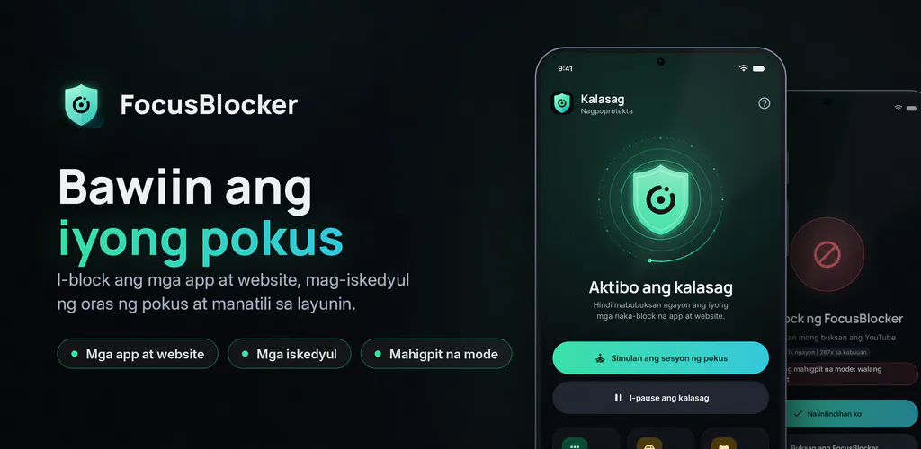 FocusBlocker: I-block ang Apps – I-block ang nakakagambalang apps at site, mag-pokus at bawasan ang screen time