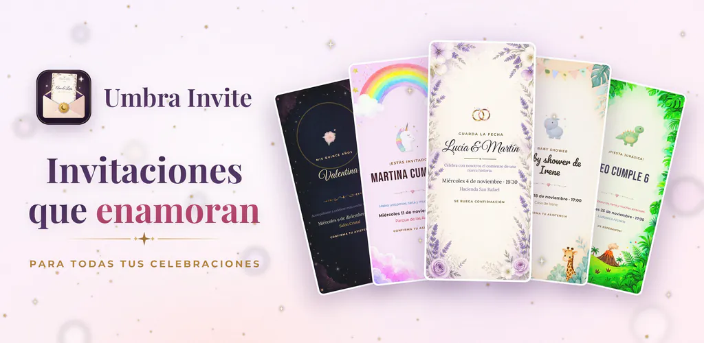 Umbra Invite – Diseña invitaciones y gestiona a tus invitados y confirmaciones sin conexión.