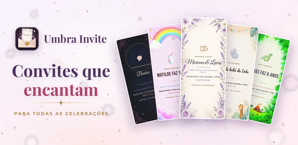 Umbra Invite – Desenhe convites e faça a gestão da lista de convidados, das confirmações e do registo de entrada sem ligação.
