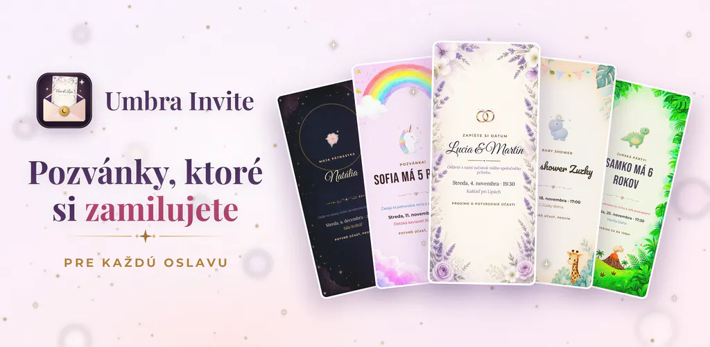 Umbra Invite – Navrhujte pozvánky a spravujte zoznam hostí, potvrdenia účasti a prezentáciu hostí offline.