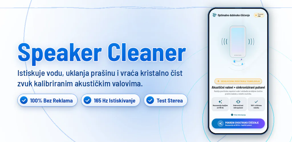 Čistač zvučnika: Voda i prah – Očistite zvučnike, izbacite vodu i prašinu zvučnim valovima. Bez oglasa.