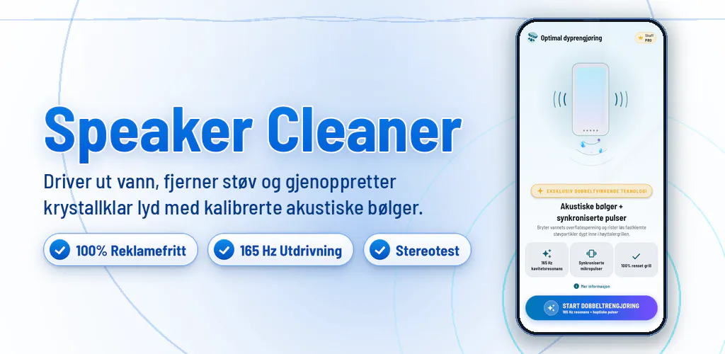 Høyttalerrens: Vann og støv – Rens høyttalere, fjern vann og støv med lydbølger. 100% fri for annonser.