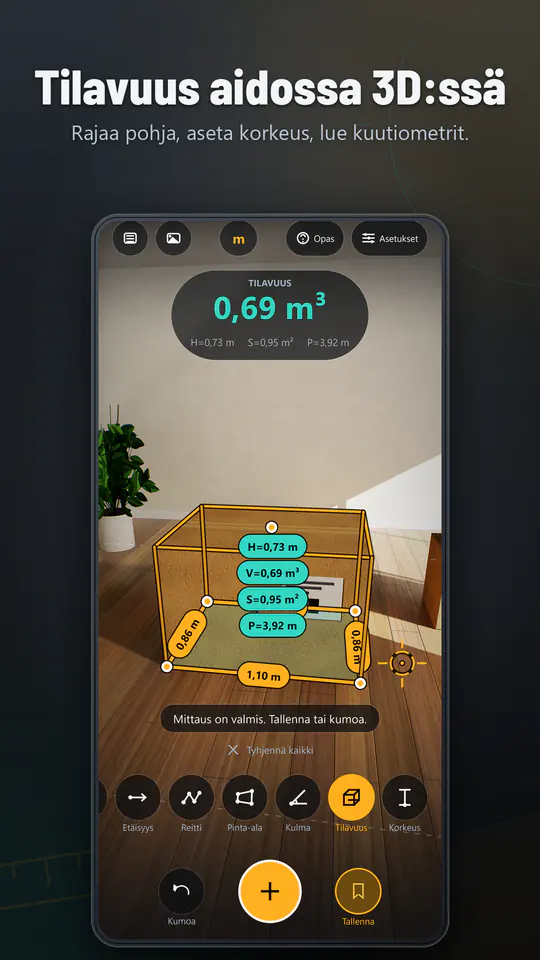 AR Ruler: 3D Mittanauha: kuvakaappaus 3/4