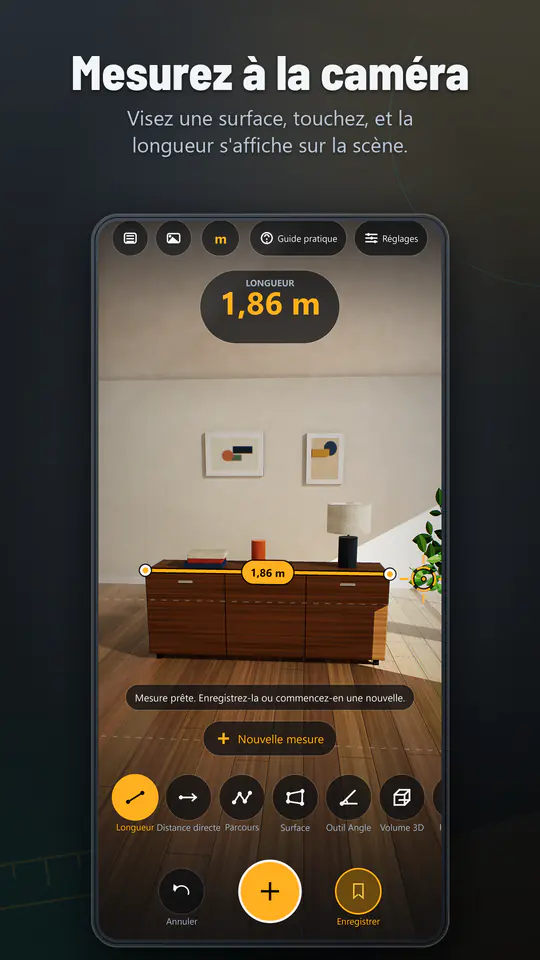 AR Ruler: Mètre Ruban 3D RA : capture d’écran 1 sur 4