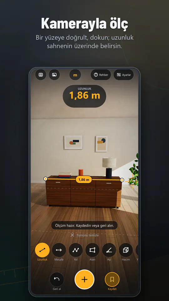 AR Ruler: 3D Şerit Metre ekran görüntüsü 1/4
