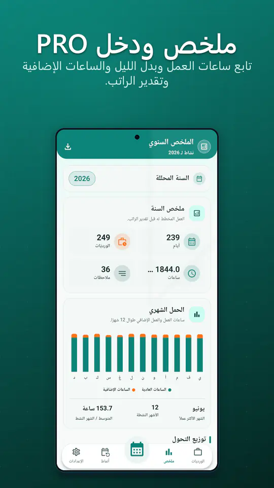 تقويم الورديات: لقطة الشاشة 4 من 4
