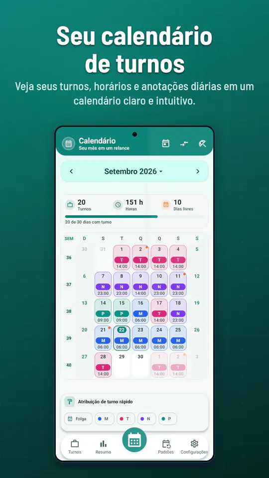 Calendário de Turnos: captura 1 de 4