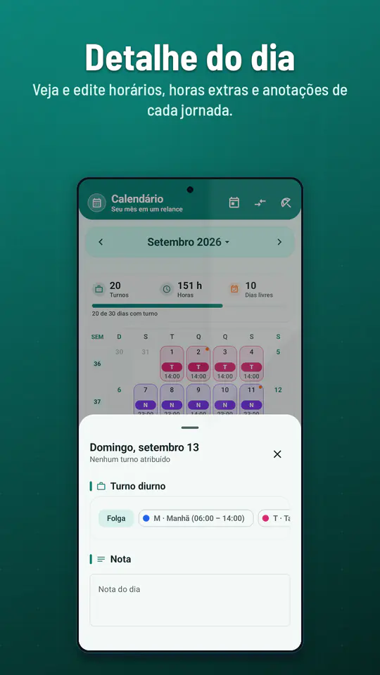 Calendário de Turnos: captura 2 de 4