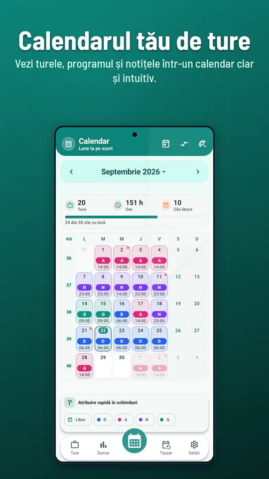 Calendar Ture: captura de ecran 1 din 4