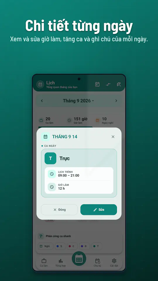 Lịch Làm Theo Ca: ảnh chụp màn hình 2/4