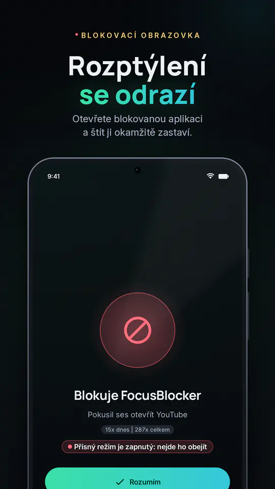 FocusBlocker: Blokuj aplikace: snímek obrazovky 2 z 4