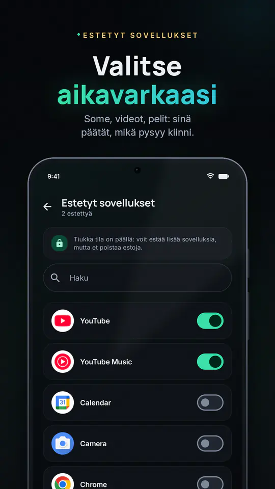 FocusBlocker: Estä sovellukset: kuvakaappaus 3/4