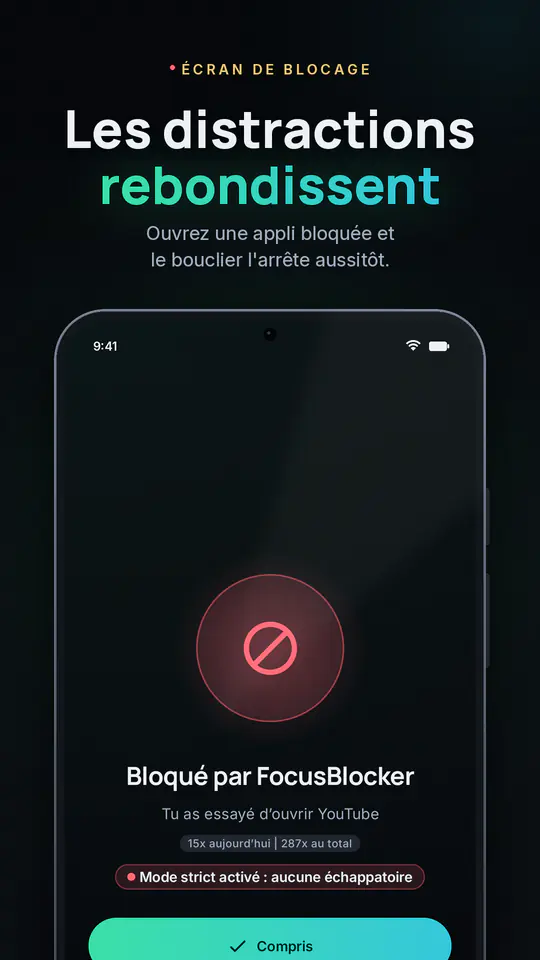 FocusBlocker : Bloqueur d'apps : capture d’écran 2 sur 4