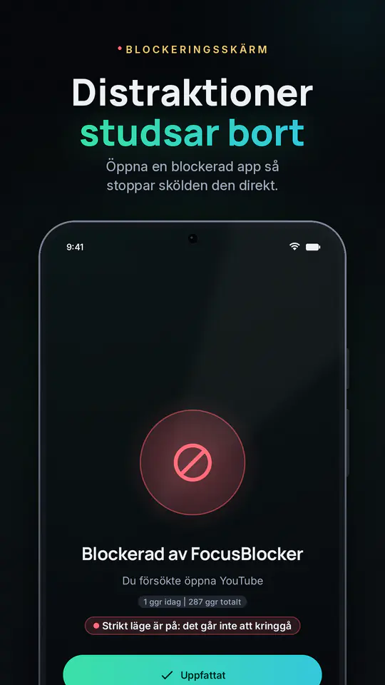 FocusBlocker: Blockera appar: skärmbild 2 av 4
