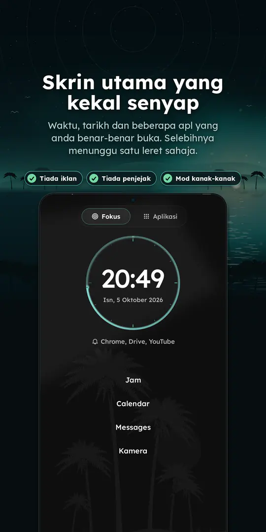 Oasis Minimalist Launcher: tangkapan skrin 1 daripada 4